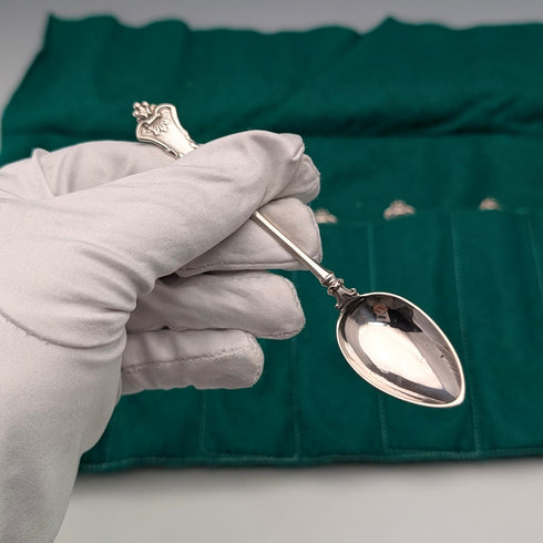 德國古董 800 銀茶匙 11 件套,總計 101 克